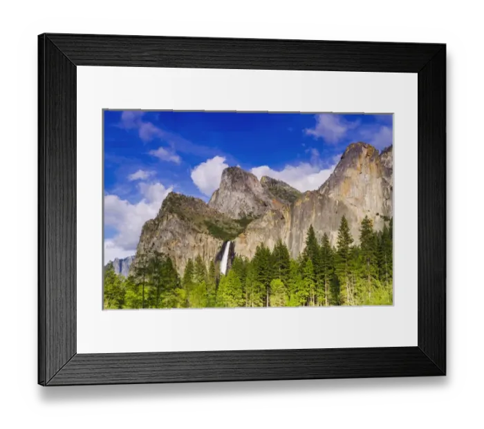 Framed Print : Bridalveil Fall and the Leaning Tower, Yosemite National Park, California USA Framed Print : Bridalveil Fall and the Leaning Tower, Yosemite National Park, California USA