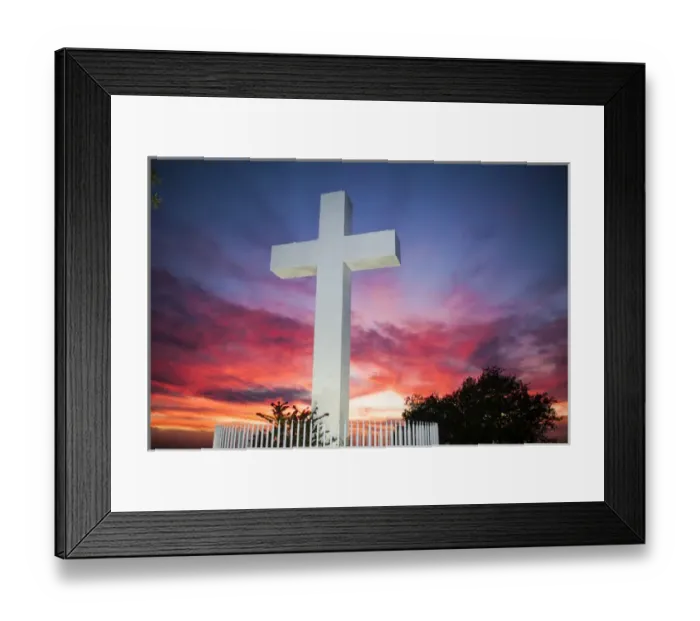 Framed Print : Twilight, Setting Sun, Sunset Clouds Behind the Cross atop Mt. Helix, La Mesa, California Framed Print : Twilight, Setting Sun, Sunset Clouds Behind the Cross atop Mt. Helix, La Mesa, California