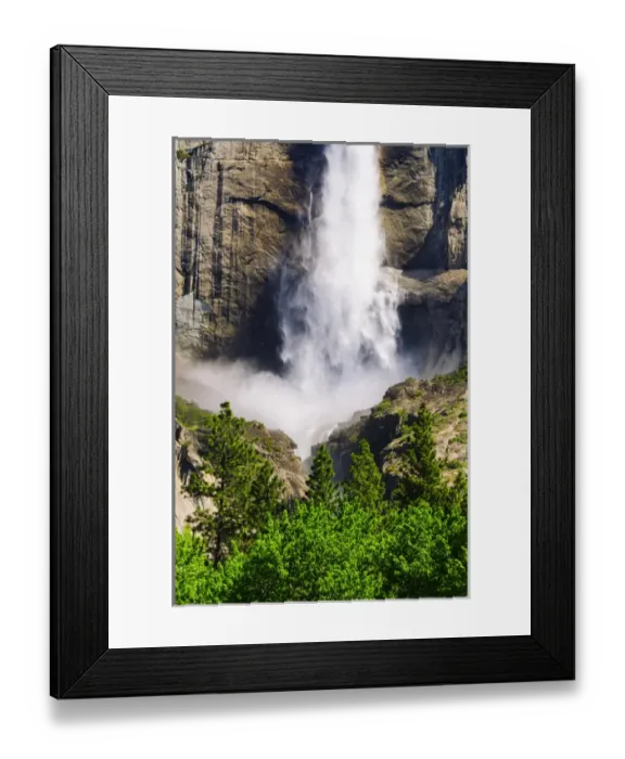Framed Print : Detail of upper Yosemite Fall, Yosemite National Park, California USA