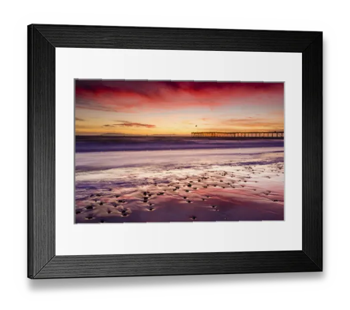 Framed Print : Sunset over the Channel Islands and Ventura Pier from San Buenaventura State Beach Framed Print : Sunset over the Channel Islands and Ventura Pier from San Buenaventura State Beach