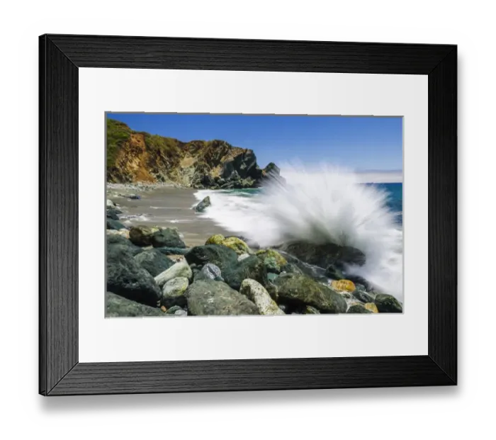 Framed Print : Boulders and crashing surf, Limekiln State Park, Big Sur, California USA Framed Print : Boulders and crashing surf, Limekiln State Park, Big Sur, California USA