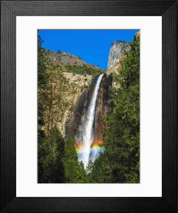 Framed Print : Rainbow over Bridalveil Fall, Yosemite National Park, California USA Framed Print : Rainbow over Bridalveil Fall, Yosemite National Park, California USA
