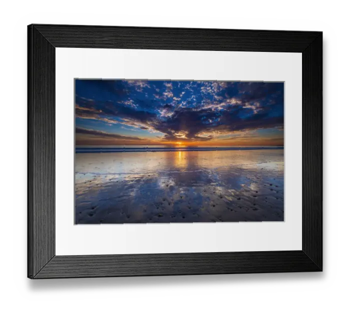 Framed Print : Sunset over the Channel Islands from Ventura State Beach, Ventura, California USA