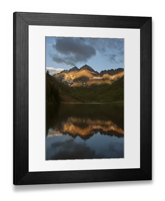 Framed Print : USA, Colorado, Maroon Bells State Park. Sunrise on Maroon Bells mountains. Credit as Framed Print : USA, Colorado, Maroon Bells State Park. Sunrise on Maroon Bells mountains. Credit as