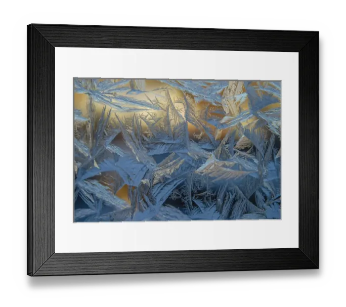 Framed Print : USA, Colorado, Denver. Frost on a window