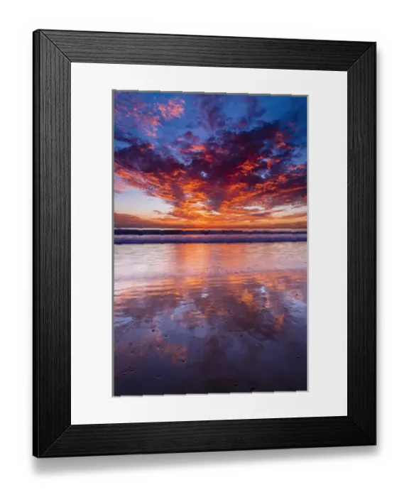 Framed Print : Sunset over the Channel Islands from Ventura State Beach, Ventura, California