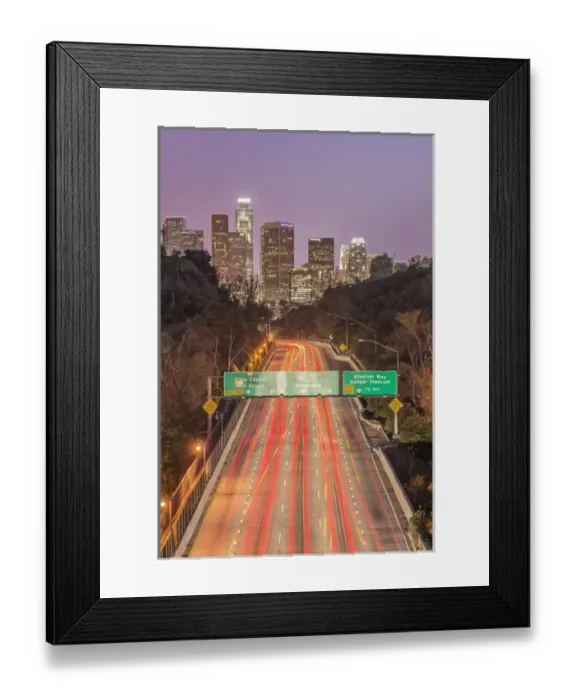 Framed Print : USA, California, Los Angeles, I - 110 Freeway & Downtown Framed Print : USA, California, Los Angeles, I - 110 Freeway & Downtown
