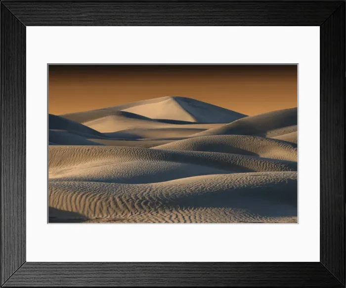 Framed Print : Undulating sand dunes of Death Valley in golden light Framed Print : Undulating sand dunes of Death Valley in golden light