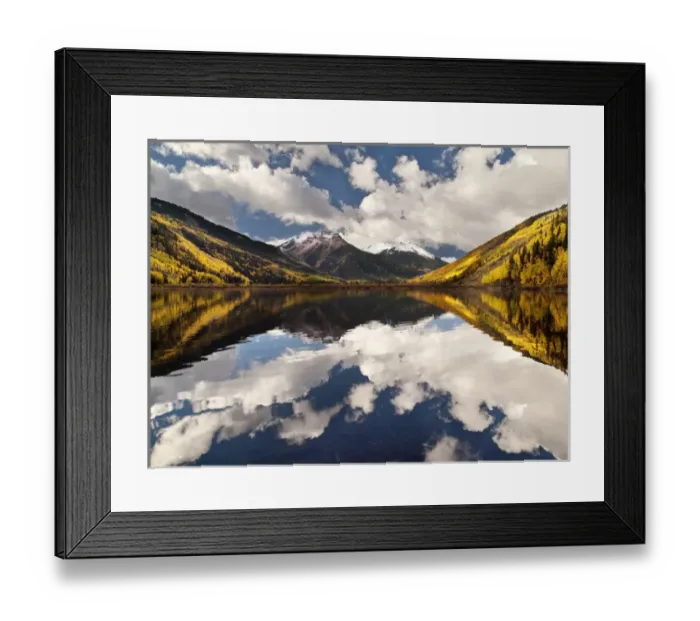 Framed Print : USA, Colorado, Ouray, Fall reflections on Crystal Lake Framed Print : USA, Colorado, Ouray, Fall reflections on Crystal Lake