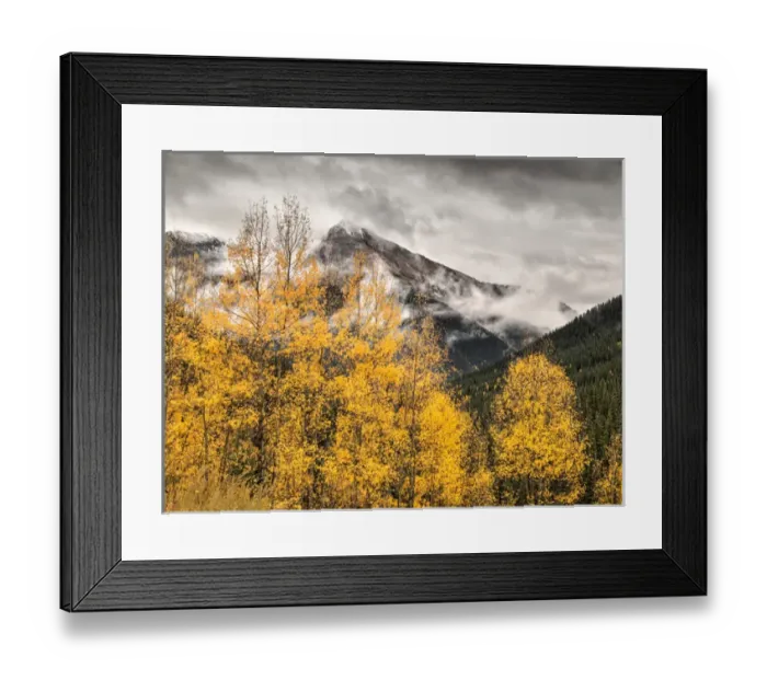 Framed Print : USA, Colorado, Silverton, Clearing storm and fall color on the Alpine Loop
