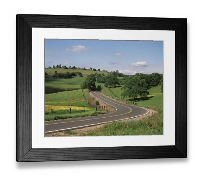 Framed Print : USA, California, View of road at Californian Sierra Nevada