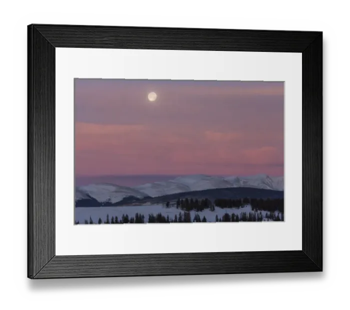 Framed Print : USA, Colorado. Setting full moon and alpenglow above Mosquito Range Framed Print : USA, Colorado. Setting full moon and alpenglow above Mosquito Range