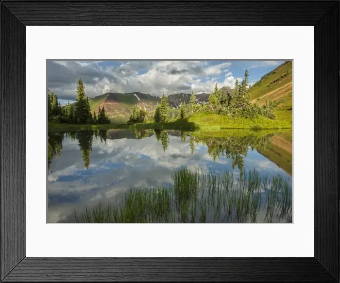 Framed Print : USA, Colorado, Gunnison National Forest. Paradise Divide and pond reflection. Credit as Framed Print : USA, Colorado, Gunnison National Forest. Paradise Divide and pond reflection. Credit as