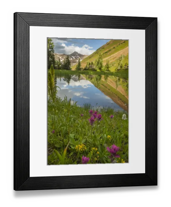 Framed Print : USA, Colorado, Gunnison National Forest. Paradise Divide and pond reflection. Credit as Framed Print : USA, Colorado, Gunnison National Forest. Paradise Divide and pond reflection. Credit as