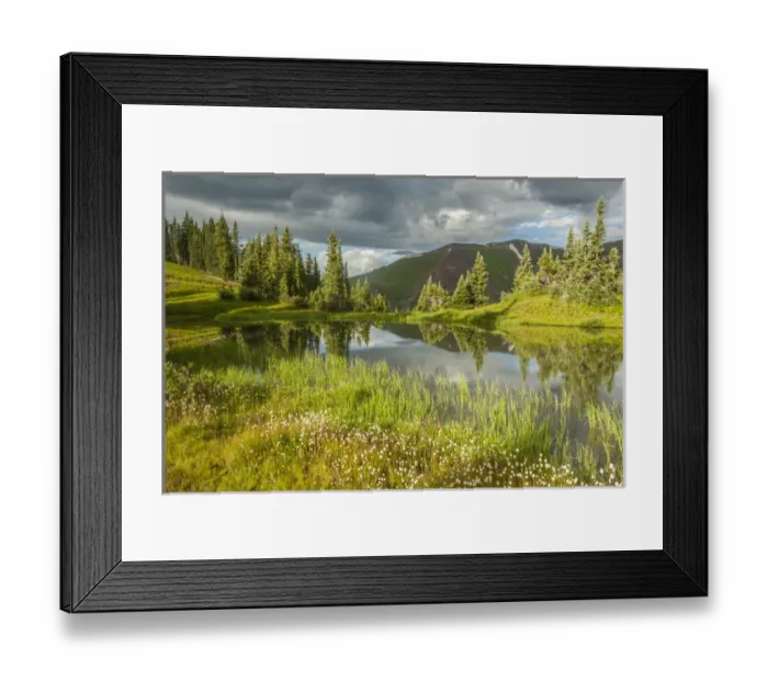 Framed Print : USA, Colorado, Gunnison National Forest. Paradise Divide and pond reflection. Credit as Framed Print : USA, Colorado, Gunnison National Forest. Paradise Divide and pond reflection. Credit as