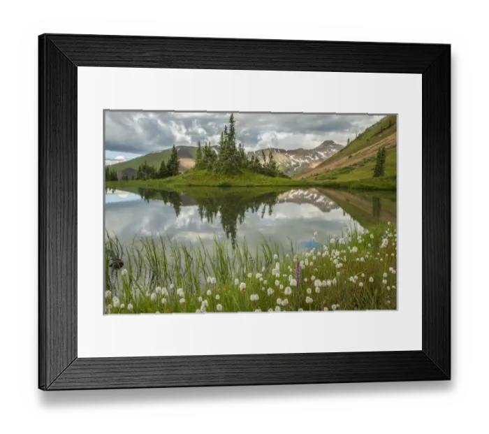 Framed Print : USA, Colorado, Gunnison National Forest. Paradise Divide and pond reflection. Credit as Framed Print : USA, Colorado, Gunnison National Forest. Paradise Divide and pond reflection. Credit as