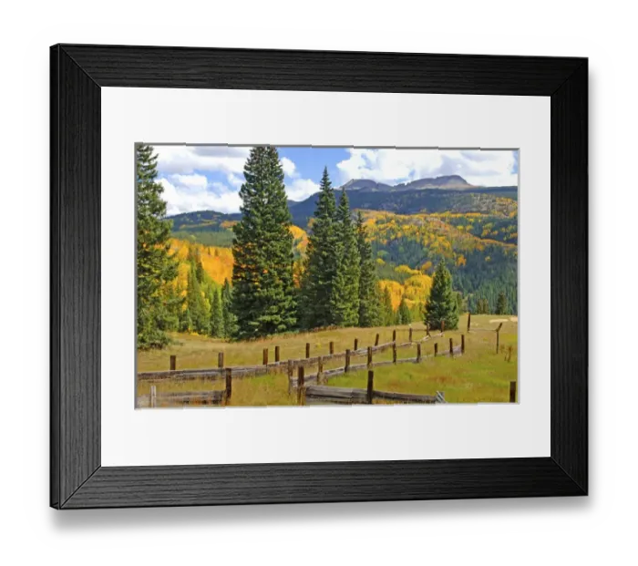 Framed Print : Old wooden fence and autumn colors in the San Juan Mountains of Colorado Framed Print : Old wooden fence and autumn colors in the San Juan Mountains of Colorado