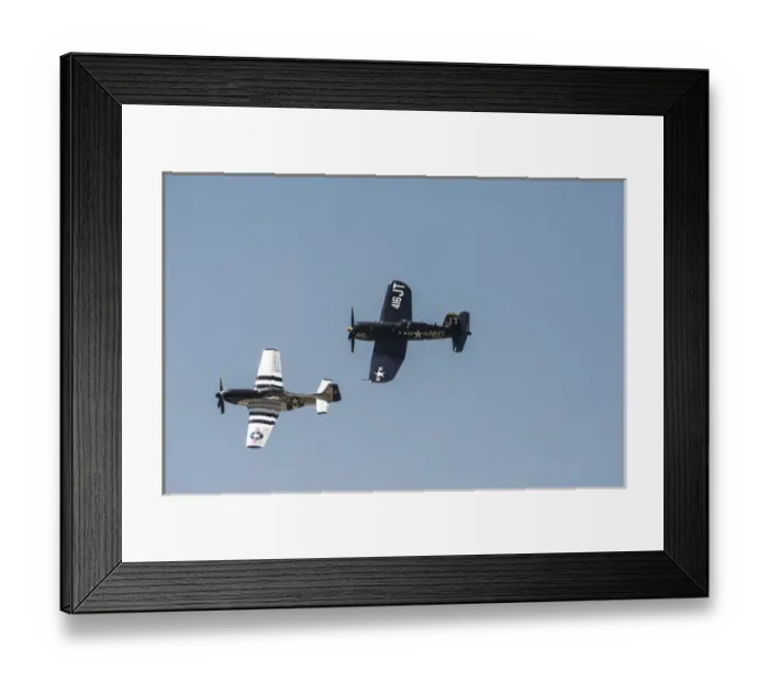 Framed Print : 2 Corsair planes flying