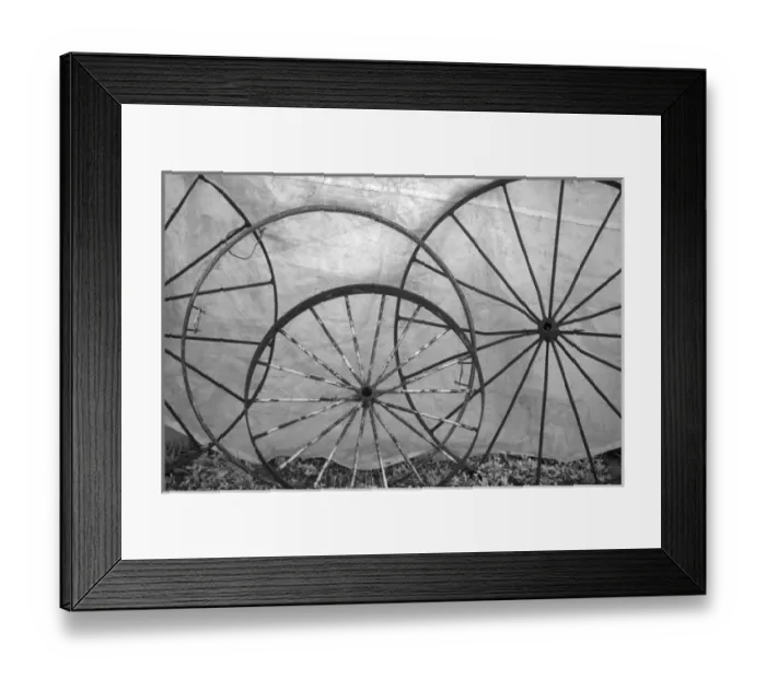 Framed Print : USA, Florida, Plant City, Old metal wagon wheels