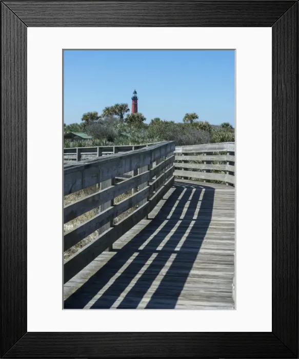 Framed Print : USA, Florida, New Smyrna Beach, Smyrna Dunes Park, boardwalk, Ponce Inlet lighthouse Framed Print : USA, Florida, New Smyrna Beach, Smyrna Dunes Park, boardwalk, Ponce Inlet lighthouse