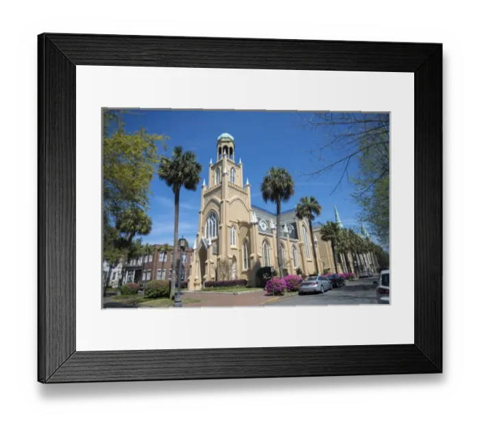 Framed Print : USA, Georgia, Savannah, Congregation Mickve Israel, synagogue