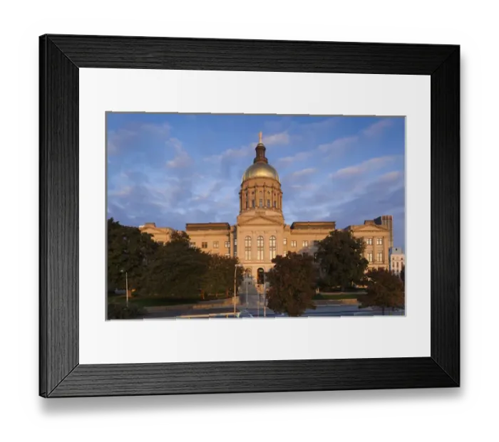 Framed Print : USA, Georgia, Atlanta, Georgia State Capitol Building, state house, dawn, exterior