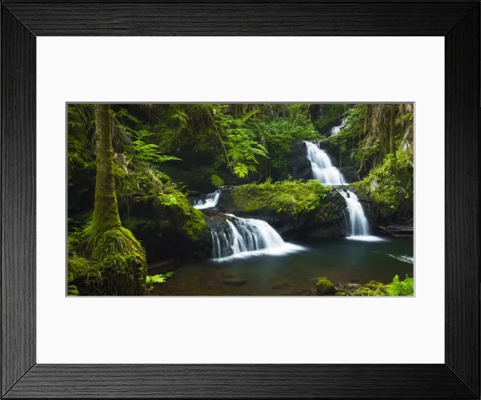 Framed Print : Onomea Waterfalls, Hawaii Tropical Botanical Garden, Hamakua Coast, The Big Island