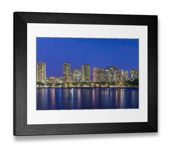 Framed Print : USA, Hawaii, Oahu, Honolulu, Twilight Waikiki Framed Print : USA, Hawaii, Oahu, Honolulu, Twilight Waikiki