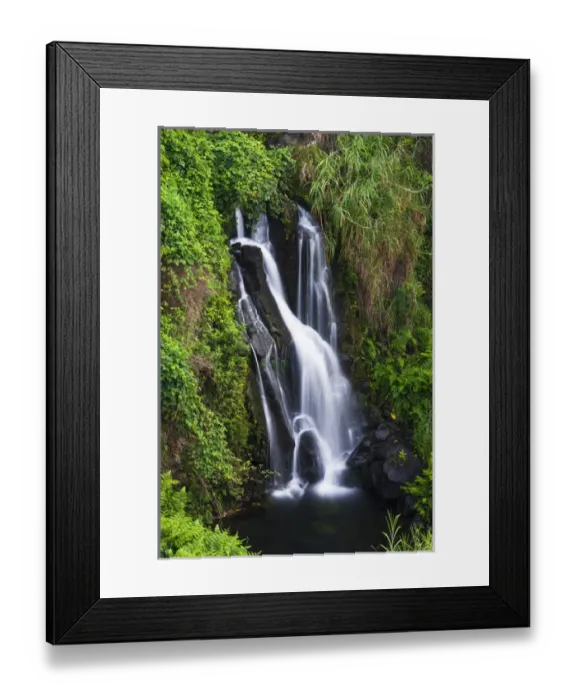 Framed Print : Cascade on the Hamakua Coast, The Big Island, Hawaii USA