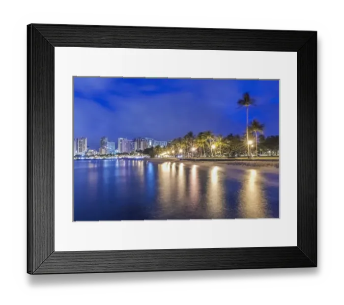 Framed Print : Hawaii, Honolulu, Ala Moana Park and Waikiki at Dawn Framed Print : Hawaii, Honolulu, Ala Moana Park and Waikiki at Dawn