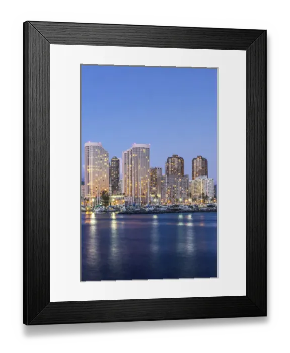 Framed Print : Hawaii, Honolulu, Twilight Waikiki Skyline Framed Print : Hawaii, Honolulu, Twilight Waikiki Skyline