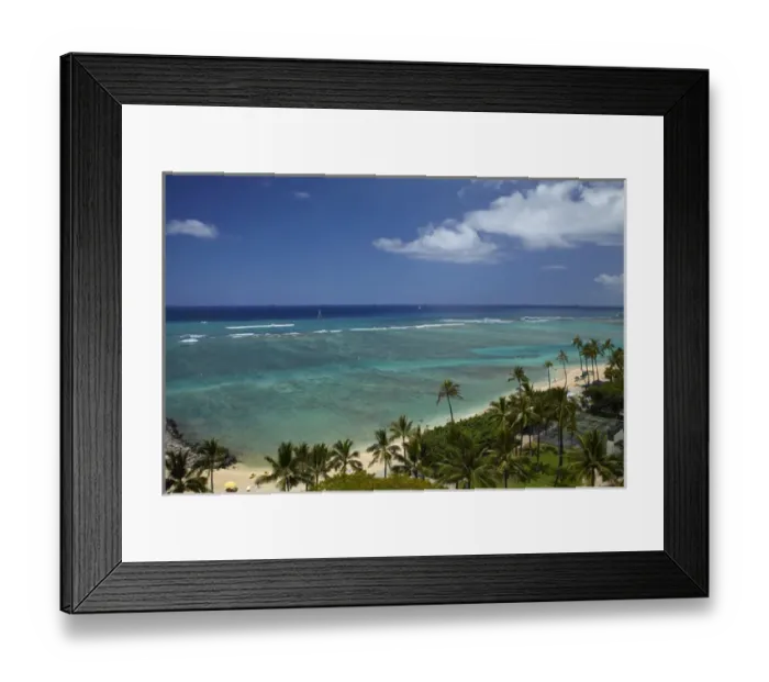 Framed Print : USA, Hawaii, Oahu, Honolulu, Waikiki, Fort DeRussy Beach Park