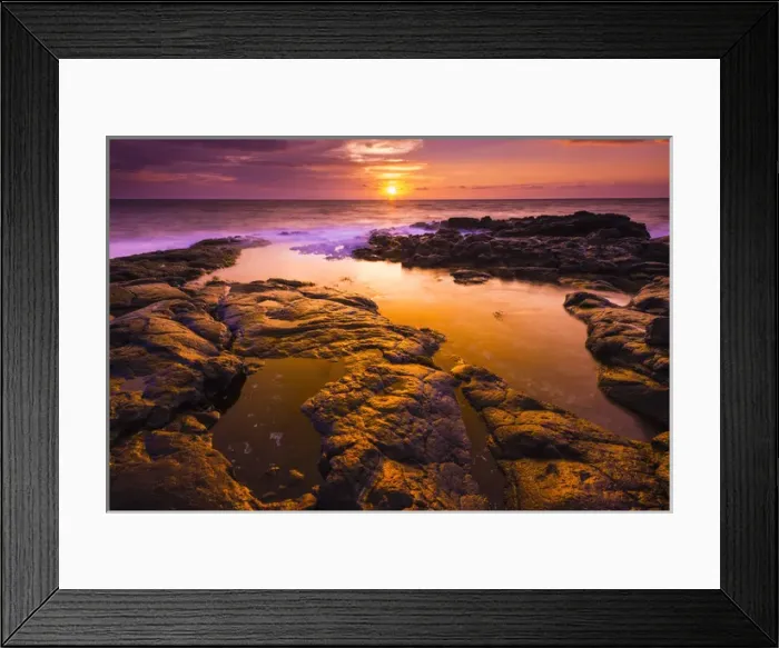 Framed Print : Sunset and tide pool above the Pacific, Kailua-Kona, Hawaii USA Framed Print : Sunset and tide pool above the Pacific, Kailua-Kona, Hawaii USA