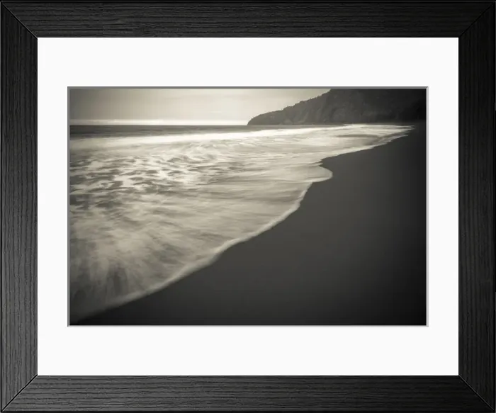 Framed Print : Waves, Waipio Valley beach, Hamakua Coast, The Big Island, Hawaii USA