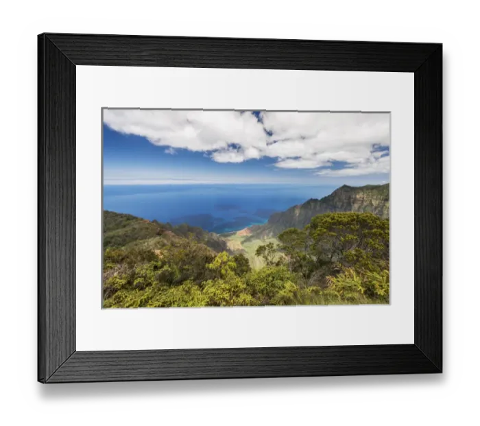 Framed Print : Hawaii, Kauai, Kokee State Park, View of the Kalalau Valley from Kalalau Lookout Framed Print : Hawaii, Kauai, Kokee State Park, View of the Kalalau Valley from Kalalau Lookout