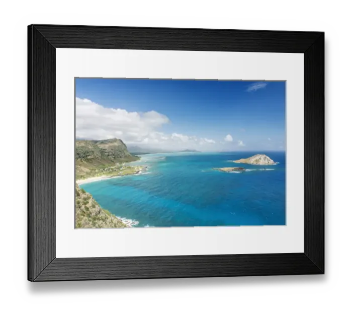 Framed Print : Hawaii, Oahu, North Shore from Makapuu Point Framed Print : Hawaii, Oahu, North Shore from Makapuu Point