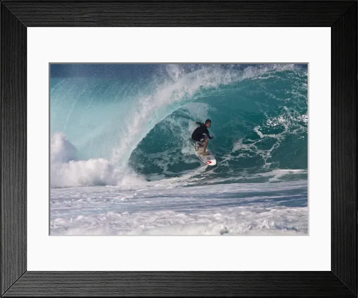 Framed Print : USA; Hawaii; Oahu; Sufers in Action at the Pipeline on the North Coast of Oahu