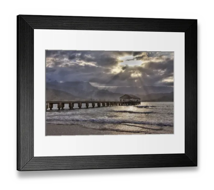 Framed Print : USA; Hawaii; Maui; Hanalei; Hanalei Pier at Sunset Framed Print : USA; Hawaii; Maui; Hanalei; Hanalei Pier at Sunset