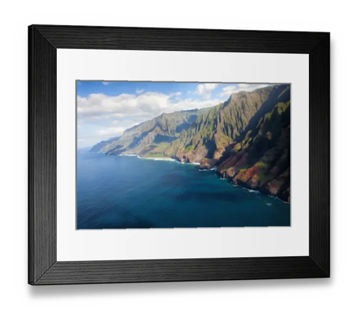 Framed Print : Hawaian Islands; USA; Hawaii; Kauai; Aerial of the Napali Coastline
