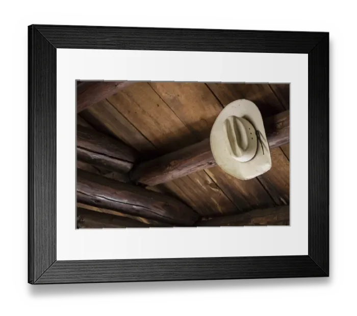Framed Print : USA, Idaho. Cowboy hat in abandoned cabin. Credit as: Don Grall / Jaynes Gallery / DanitaDelimont Framed Print : USA, Idaho. Cowboy hat in abandoned cabin. Credit as: Don Grall / Jaynes Gallery / DanitaDelimont