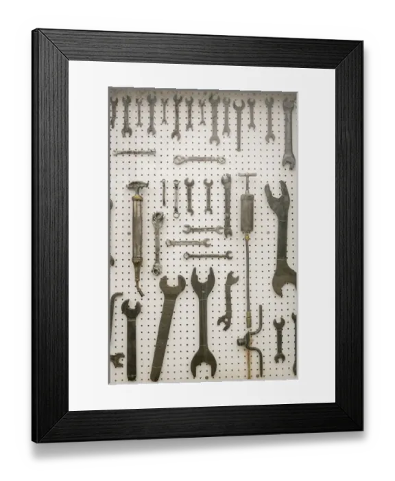 Framed Print : Display of old tools, Joliet, Illinois, USA. Route 66