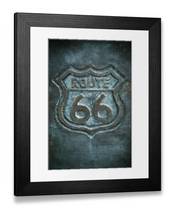 Framed Print : Joliet, Illinois, USA. Route 66 sign