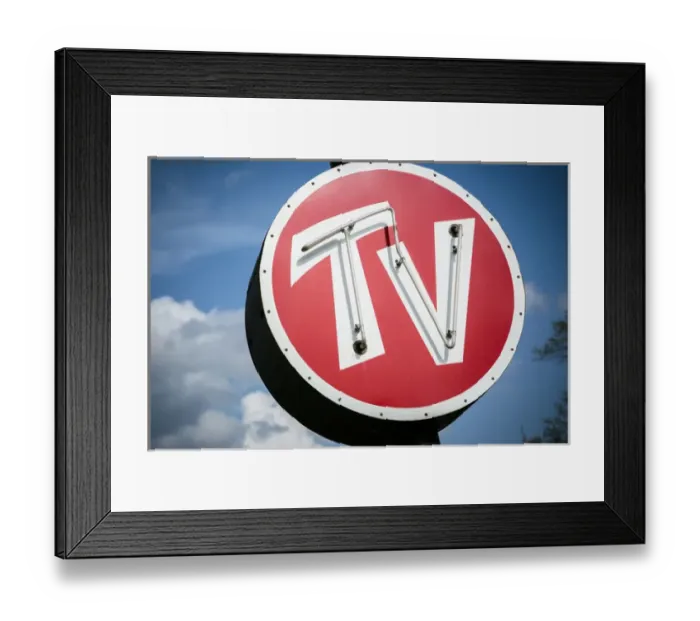 Framed Print : Old TV sign, Mitchell, Illinois, USA. Route 66 Framed Print : Old TV sign, Mitchell, Illinois, USA. Route 66