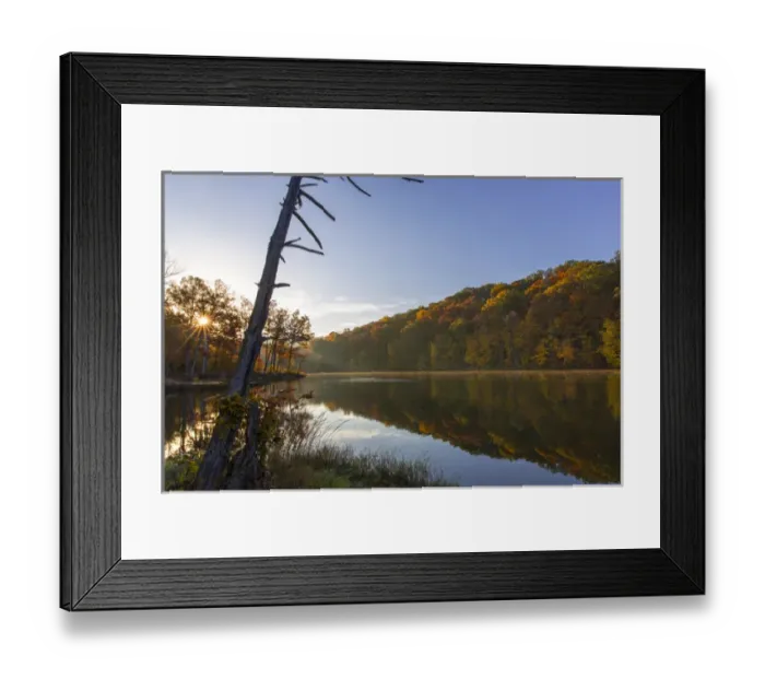 Framed Print : Lake Ogle in autumn in Brown County State Park, Indiana, USA Framed Print : Lake Ogle in autumn in Brown County State Park, Indiana, USA