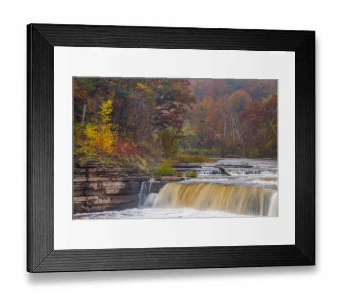 Framed Print : Lower Cataract Falls on Mill Creek in autumn at Lieber State Recreation Area near Cloverdale Framed Print : Lower Cataract Falls on Mill Creek in autumn at Lieber State Recreation Area near Cloverdale