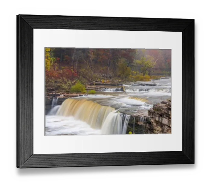 Framed Print : Lower Cataract Falls on Mill Creek in autumn at Lieber State Recreation Area near Cloverdale Framed Print : Lower Cataract Falls on Mill Creek in autumn at Lieber State Recreation Area near Cloverdale