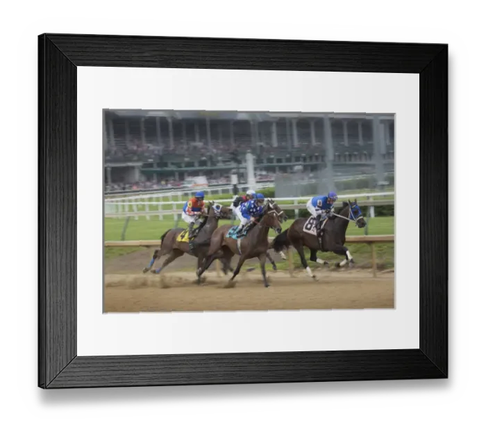 Framed Print : USA, Kentucky, Louisville. Horses racing at Churchill Downs Framed Print : USA, Kentucky, Louisville. Horses racing at Churchill Downs