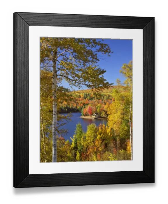 Framed Print : USA, Maine, Bingham. Wyman Lake and autumn colors Framed Print : USA, Maine, Bingham. Wyman Lake and autumn colors