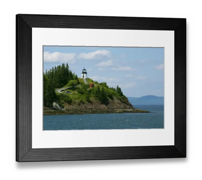 Framed Print : Maine, Rockland, Penobscot Bay. Owls Head State Park, historic Owls Head Lighthouse