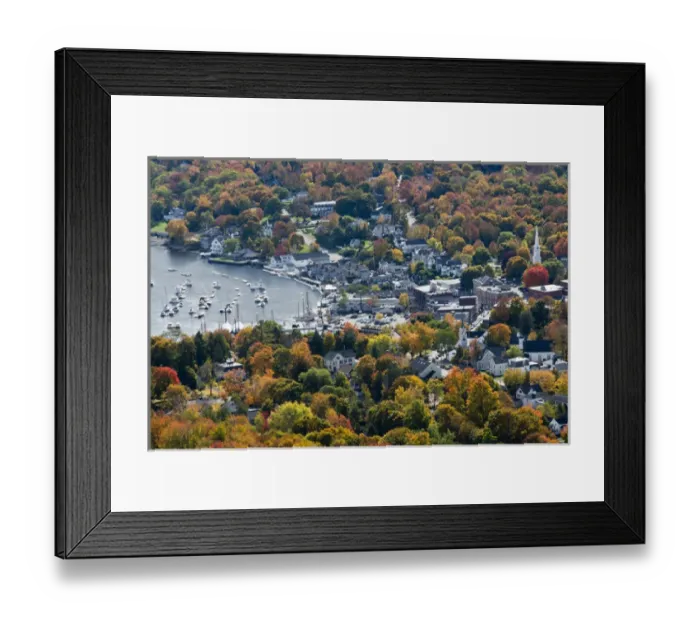 Framed Print : Autumn, Camden Harbor, Camden, Maine, USA, from Mount Battie State Park Framed Print : Autumn, Camden Harbor, Camden, Maine, USA, from Mount Battie State Park